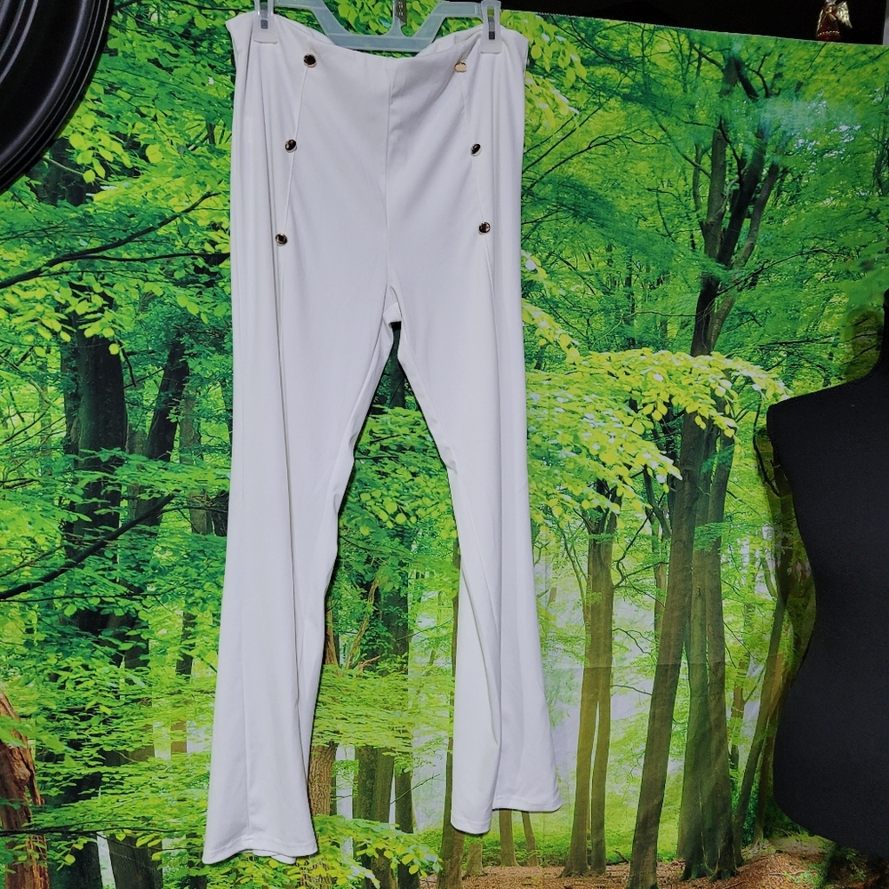(3301-3) Pant,Trousers, Women Size XXL, White,